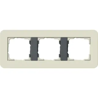 Gira Abdeckrahmen dreifach mit Trägerrahmen Soft-Touch Oberfläche, Abdeckung (beige, Retail)