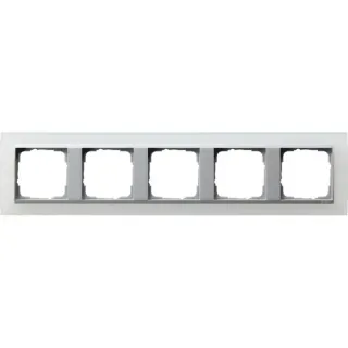 Gira Abdeckrahmen fünffach mit Aluminium-Zwischenrahmen Event, Abdeckung (weiß, Retail)