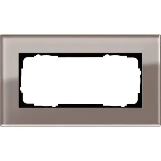 Gira Abdeckrahmen 2-fach Glas o.Mittelsteg, Abdeckung (braun, Retail)