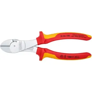 KNIPEX Kraft-Seitenschneider 74 06 180, Schneid-Zange (rot/gelb, VDE-geprüft)
