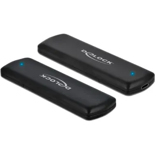 DeLOCK Externes Gehäuse für M.2 NVMe PCIe SSD mit USB Type-C Buchse, Laufwerksgehäuse (schwarz)