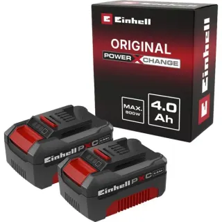 EINHELL Akku Power-X-Change Twinpack 18V 4,0 Ah CB 1 (rot/schwarz, 2 Stück)