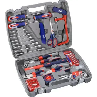 KWB Werkzeugkoffer Grundausstattung, 65-teilig, Werkzeug-Set (grau/blau)