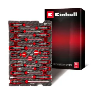 EINHELL Schraubendreher-Set, in E-Case-Einleger, Werkzeug-Set (schwarz/rot, 17-teilig)