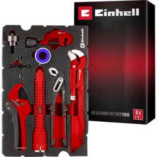 EINHELL Werkzeug-Pad Sanitärinstallation, in E-Case-Einleger, Zangen-Set (8-teilig)