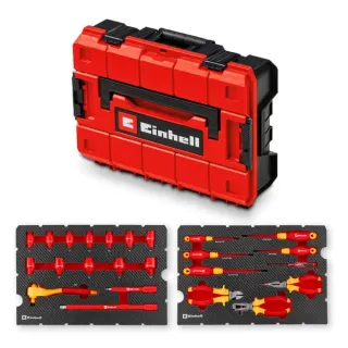 EINHELL E-Case Werkzeugkoffer Elektrik-VDE, 24-teilig, Werkzeug-Set (rot/gelb, mit Werkzeug-Sortiment für Elektriker)