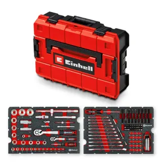 EINHELL E-Case Werkzeugkoffer Mechanik, 201-teilig, Werkzeug-Set (schwarz/rot)