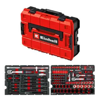 EINHELL E-Case Werkzeugkoffer KFZ, 121-teilig, Werkzeug-Set (schwarz/rot, mit Werkzeug-Sortiment für Hobbyschrauber)