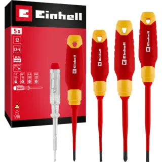 EINHELL Elektriker-Schraubendreher-Set VDE, 5-teilig (rot/gelb)