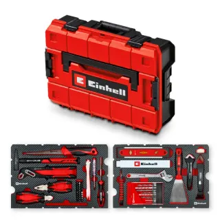 EINHELL E-Case Werkzeugkoffer Renovierung, 78-teilig, Werkzeug-Set (schwarz/rot)