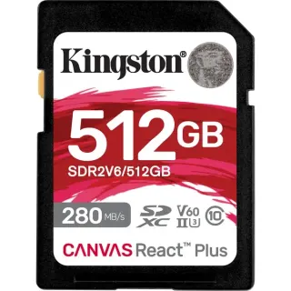 Kingston Canvas React Plus 512 GB SDXC, Speicherkarte (UHS-II U3, Class 10, V60, A1)