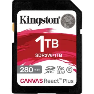 Kingston Canvas React Plus 1 TB SDXC, Speicherkarte (UHS-II U3, Class 10, V60, A1)