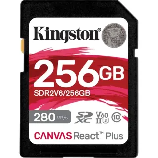 Kingston Canvas React Plus 256 GB SDXC, Speicherkarte (UHS-II U3, Class 10, V60, A1)