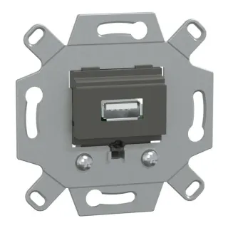 Merten USB Anschlussdosen Einsatz 1 fach, Befestigung/Montage (grau, Retail)