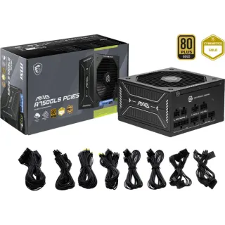 MSI MAG A750GLS PCIE5, PC-Netzteil (schwarz, 1x 12VHPWR, 4x PCIe, Kabelmanagement, 750 Watt)