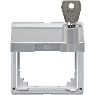 Merten Zwischenring Aquadesign mit Klappdeckel und Schloss, Abdeckung (aluminium, Retail)