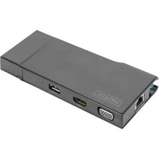 Digitus Universal Travel Docking Station , Dockingstation (HDMI, USB, USB-C, VGA, RJ-45, Kartenleser)