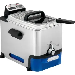 Tefal Fritteuse Oleoclean Pro FR 8040 (edelstahl/schwarz, 2.300 Watt, Ölbehälter 3,5 Liter, Timer)