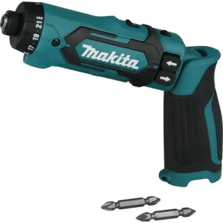 Makita Akku-Knickschrauber DF012DZ, 7,2Volt, Bohrschrauber (blau/schwarz, ohne Akku und Ladegerät)