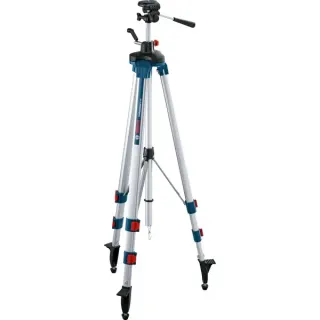 Bosch Professional Baustativ BT 250 Professional (silber/blau, 1/4" Gewinde, für Punkt-, Linien- und Rotationslaser)