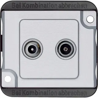 Merten Breitband Einzelanschlussdose Stichdose zwei fach für Stichleitungs und Sternverteilsysteme (silber, Retail)
