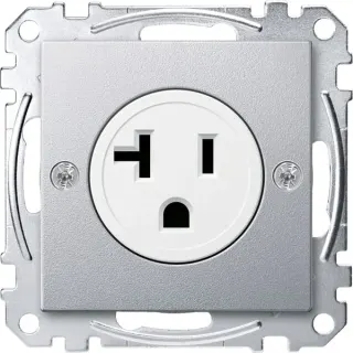 Merten Steckdosen Einsatz Aluminium USA 20 Ampere (aluminium, Retail)