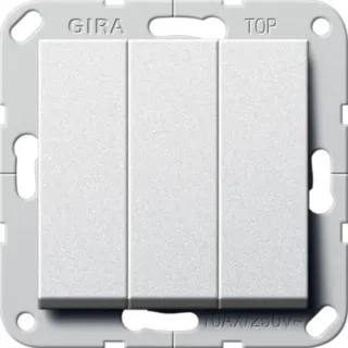 Gira Taster dreifach Wippe einpolig Schließer (aluminium, Retail)