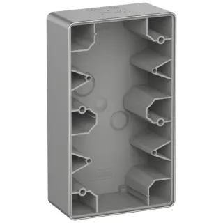 Merten Aufputzgehäuse zweifach (aluminium, Retail)