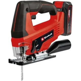 EINHELL Power X-Change Akku-Stichsäge TC-JS 18 Li, 18Volt (rot/schwarz, Li-Ionen Akku 2,5Ah, Koffer E-Box Basic)