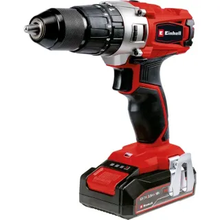 EINHELL Power X-Change Akku-Schlagbohrschrauber TE-CD 18/2 Li-i +22, 18Volt (rot/schwarz, Li-Ionen Akku 2,5Ah, Koffer E-Box Basic + Bit-Bohrer-Set)