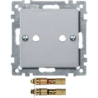 Merten Zentralplatte für Lautsprecheranschlüsse bis 10 Quadratmillimeter (aluminium, Retail)