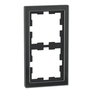 Merten Rahmen zwei fach Glas (schwarz (glänzend), Retail)