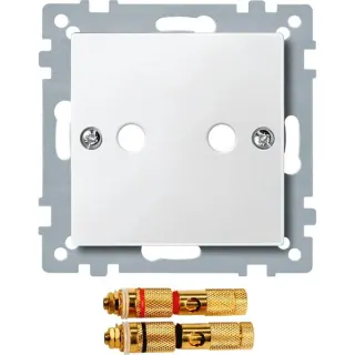 Merten Zentralplatte für Lautsprecheranschlüsse bis max. 10 mm² (weiß, Retail)