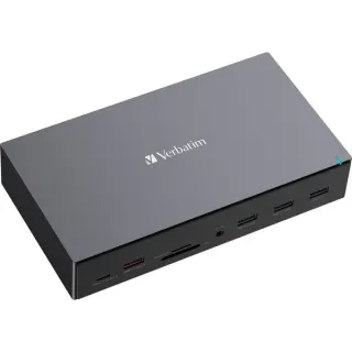 Verbatim USB-C Pro Docking Station CDS-17, 17 Port , Dockingstation (aluminium/schwarz, HDMI, DP, RJ-45, USB-A, USB-C, SD, microSD, Audio)