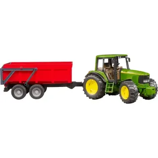 bruder 02057 John Deere 6920 mit Wannenkippanhänger, Modellfahrzeug (mit Automatikrückwand)
