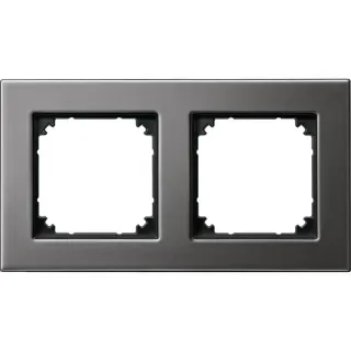 Merten Metallrahmen zweifach waagerecht und senkrecht montierbar (grau, Retail)