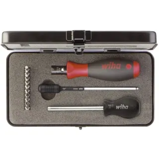 Wiha Drehmoment-Schraubendreher Set TorqueVario-S (schwarz/rot, 14-teilig, 0,8 - 5Nm)