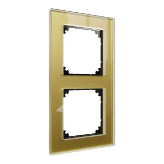 Merten Echtglasrahmen zwei-fach (gold, Retail)