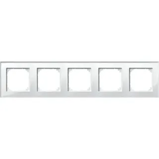 Merten Rahmen Glas 5-fach waagerecht senkrecht (weiß (glänzend), Retail)