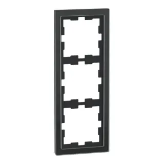 Merten Rahmen drei fach (schwarz (glänzend), Retail)
