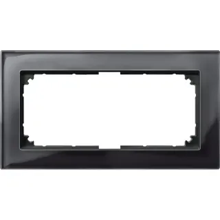 Merten Rahmen Glas zweifach ohne Mittelsteg (schwarz (glänzend), Retail)