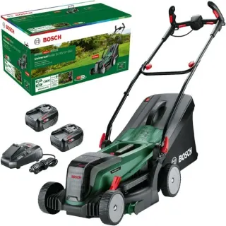 Bosch Heimwerken & Garten Akku-Rasenmäher UniversalRotak 2x18V-37-550, 36Volt (2x18V) (grün/schwarz, 2x Li-Ionen Akku 4,0Ah, POWER FOR ALL ALLIANCE)