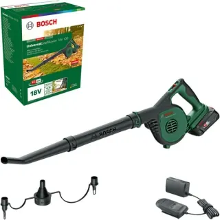Bosch Heimwerken & Garten Akku-Laubbläser Universal LeafBlower 18V-130, 18Volt (grün/schwarz, Li-Ionen Akku 2,5Ah, POWER FOR ALL ALLIANCE)
