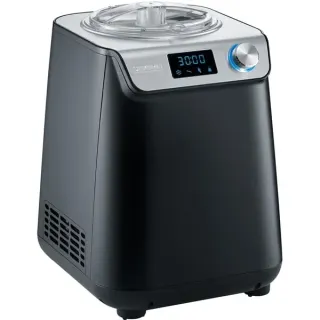 Severin Kompakt Eismaschine & Joghurtbereiter EZ 7407 (schwarz (matt)/silber, für 1.200ml Eiscreme, 135 Watt Kompressor)
