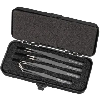 Wiha SMD-Pinzetten-Set Professional ESD, Greifzange (schwarz)