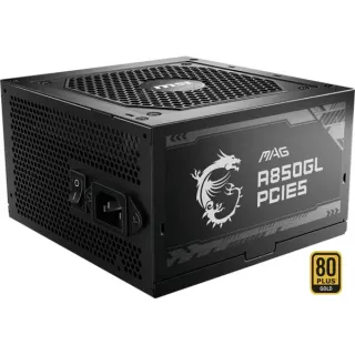 MSI MAG A850GL PCIE5, PC-Netzteil (schwarz, 1x 12VHPWR, 4x PCIe, Kabelmanagement, 850 Watt)