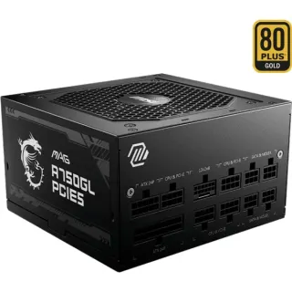 MSI MAG A750GL PCIE5, PC-Netzteil (schwarz, 1x 12VHPWR, 3x PCIe, Kabelmanagement, 750 Watt)
