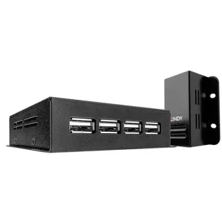 Lindy 50m 4 Port USB 2.0 Cat.6 Extender, USB-Extender (schwarz, USB 2.0 Cat.6)