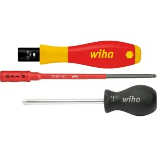Wiha Drehmoment-Schraubendreher TorqueVario-S electric (rot/gelb, 3-teilig, 0,5 - 2Nm)