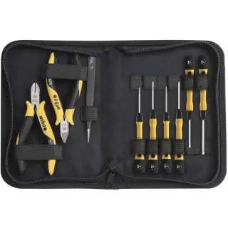 Wiha Werkzeug-Set ESD (rot/gelb, 10-teilig, mit Tasche)